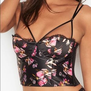 NWT Victoria’s Secret satin bustier floral strappy